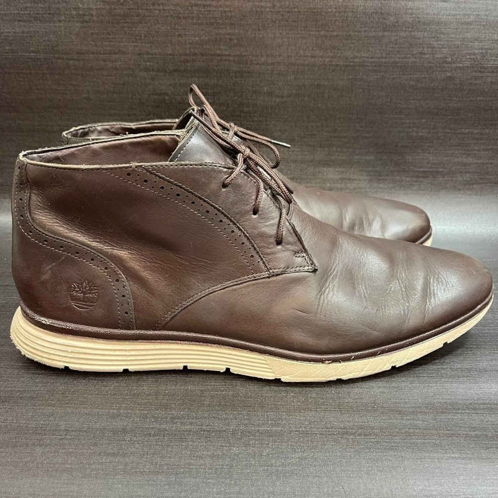 Timberland Franklin Park Chukka Boots Men's Size 12 Brown Leather Lace Shoes
